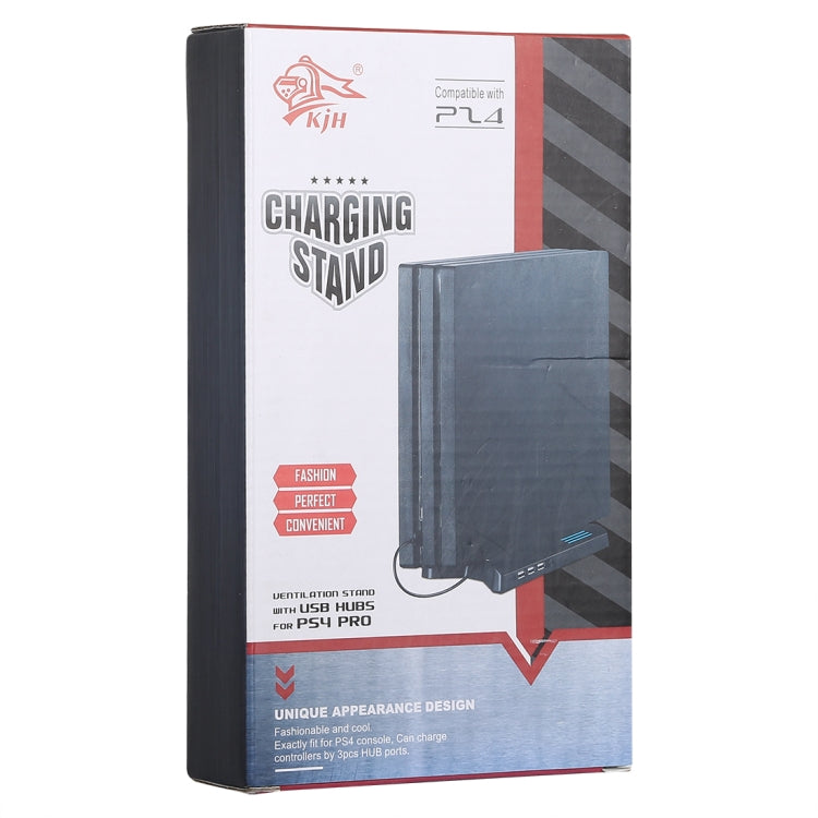 3 in 1 Charger Charging Dock Station Stand + Cooling Fans + 3 USB HUBs for Playstation PS4 Pro by buy2fix