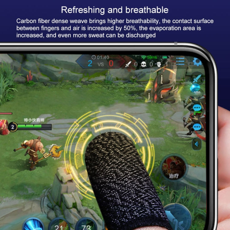 10 PCS Nylon + Conductive Fiber Non-slip Sweat-proof Mobile Phone Game Touch Screen Finger Cover for Thumb / Index Finger(Black) by buy2fix