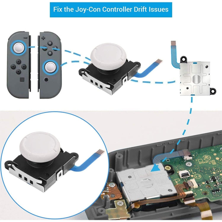Game Console 3D Left Right Interoperability Rocker Remote Sensing Joystick for Nintendo Switch / Switch Lite(White) by buy2fix