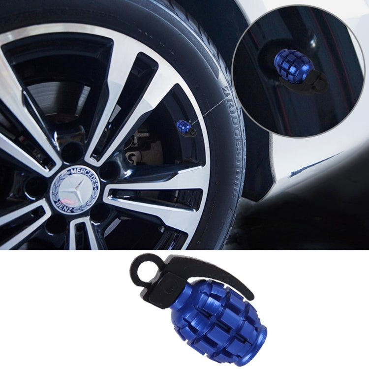 4 PCS Universal Car Tire Valve Caps(Dark Blue) by buy2fix