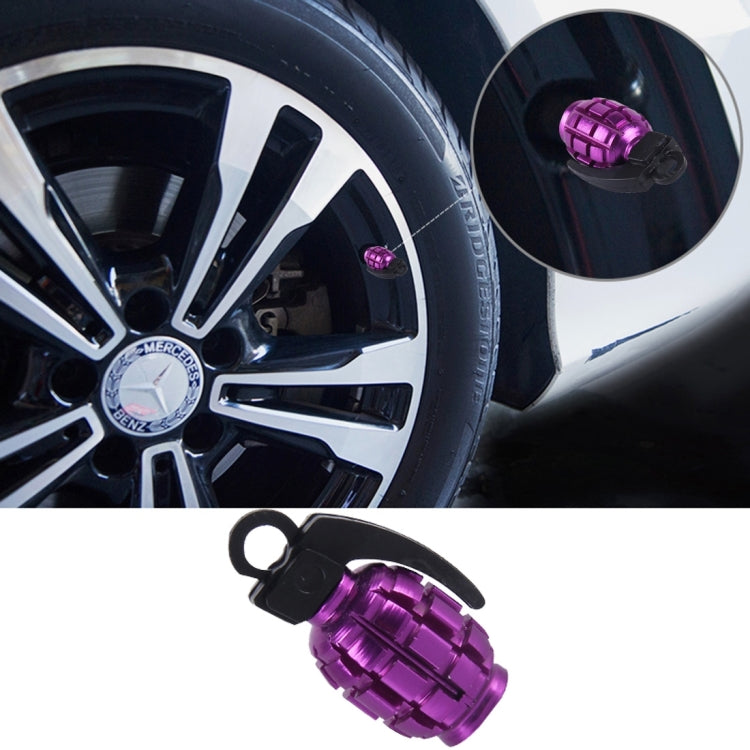 4 PCS Universal Car Tire Valve Caps(Purple) by buy2fix