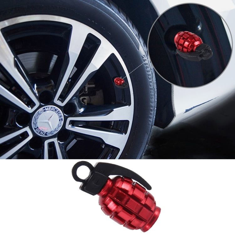 4 PCS Universal Car Tire Valve Caps(Red) by buy2fix