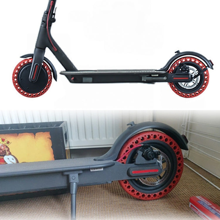 8.5 inch Electric Scooter Wear-resistant Shock-absorbing Decorative Pattern Tire Honeycomb Solid Tire, Suitable for Xiaomi Mijia M365(Red) by buy2fix