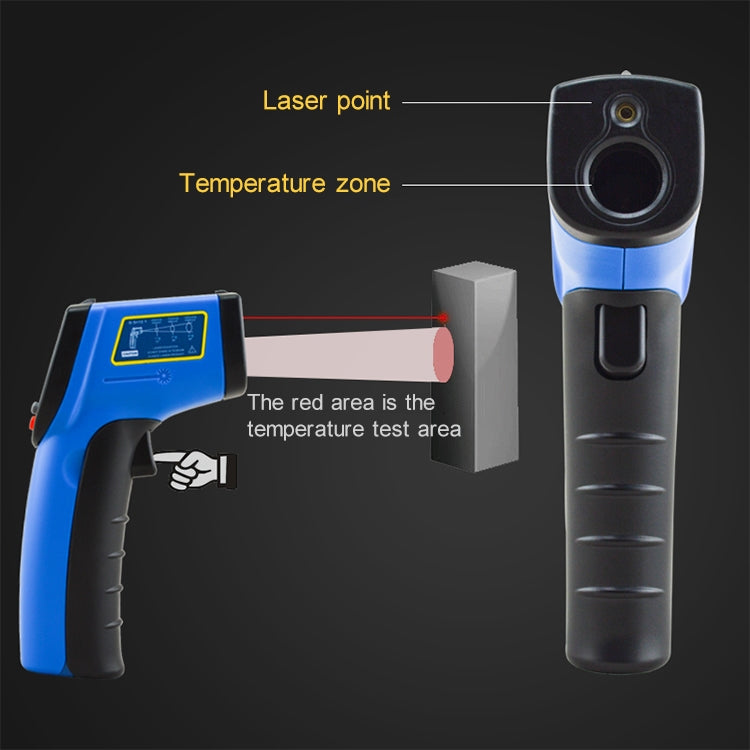 GM533A Portable Digital Laser Point Infrared Thermometer, Temperature Range: -50-530 Celsius Degree by buy2fix