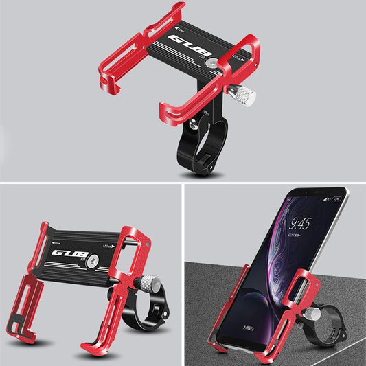 GUB P10 Aluminum Bike Phone Holder(Black Red) by GUB