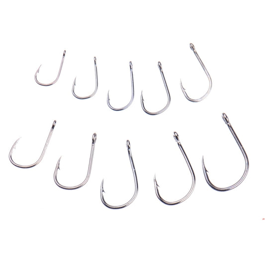 500 PCS Mixed Size Fish Barbed Hook Fishing Hooks with Hole by buy2fix