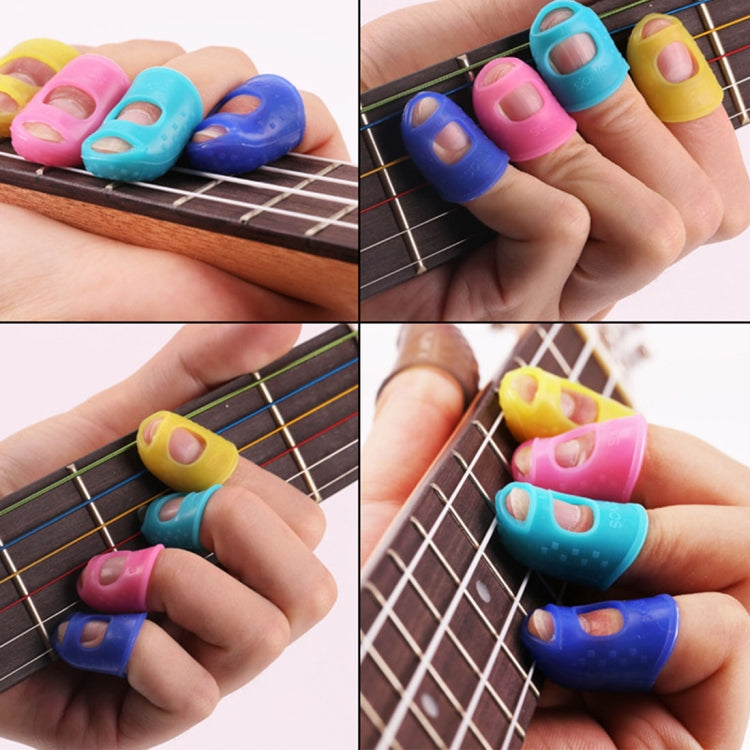 10 PCS Guitar Ukulele Stringed Instrument Finger Protector Anti-pain Finger Cap in Random Color Delivery(Size: S) by buy2fix