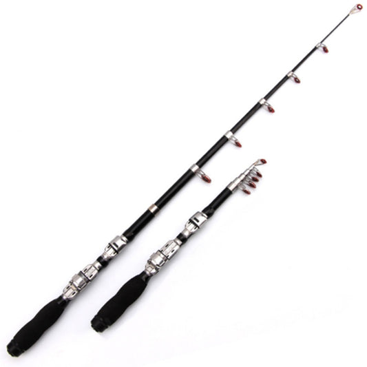 36cm Portable Telescopic Sea Fishing Rod Mini Fishing Pole, Extended Length : 2.1m, Black Clip Reel Seat by buy2fix
