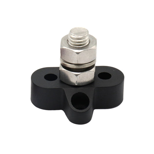 Single Heavy-Duty Terminal Studs Black M10 Bus Bar for Car / RV / Boat by buy2fix