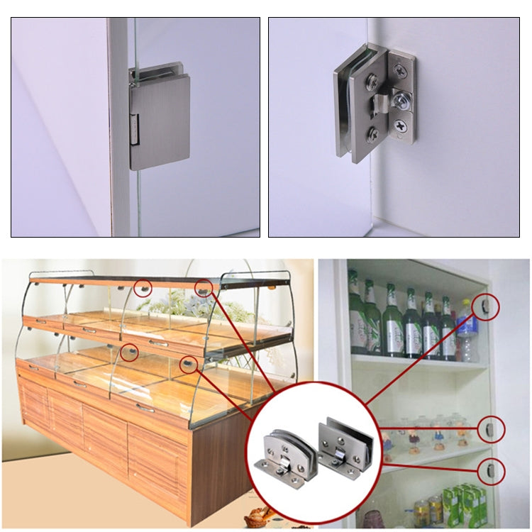 Open Hole Free Brushed Surface Glass Hinge, Size: S, 3-7mm by buy2fix