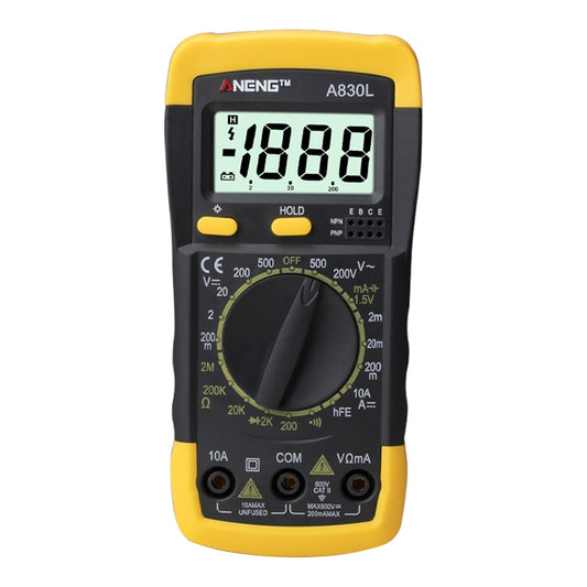 ANENG A830L Handheld Multimeter Household Electrical Instrument (Yellow Grey) by ANENG