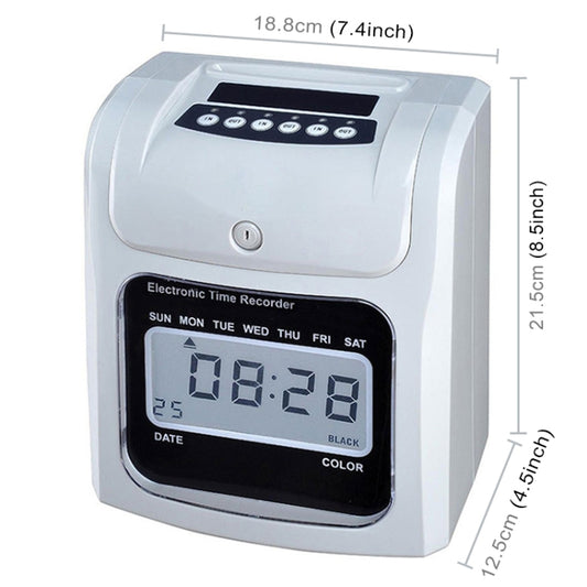 LCD Screen Electronic Time Clock Paper Card English Attendance Machine Punch Machine, Support Music Bell by buy2fix