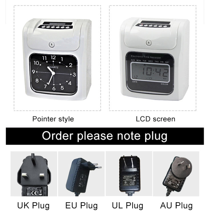 LCD Screen Electronic Time Clock Paper Card English Attendance Machine Punch Machine, Support Music Bell by buy2fix