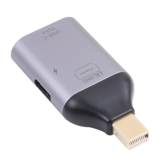 2 in 1 4K 60Hz Mini DP Male to USB-C / Type-C Charging + USB-C / Type-C Female Adapter by buy2fix