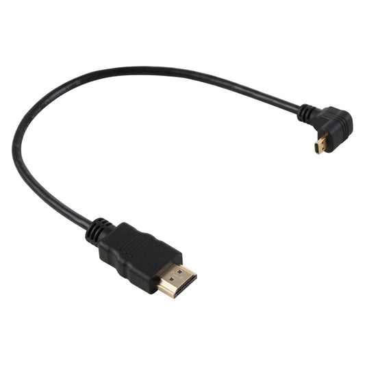 30cm 4K HDMI Male to Micro HDMI Positive Angled Male Gold-plated Connector Adapter Cable by buy2fix