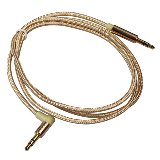 AV01 3.5mm Male to Male Elbow Audio Cable, Length: 1m(Gold) by buy2fix