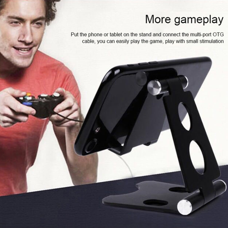 ROOSTAND R2 Aluminum Alloy Mobile Desktop Tablet Bracket Double Folding Lazy Artifact, Size: 6.4x7x9cm(Champagne Gold) by buy2fix