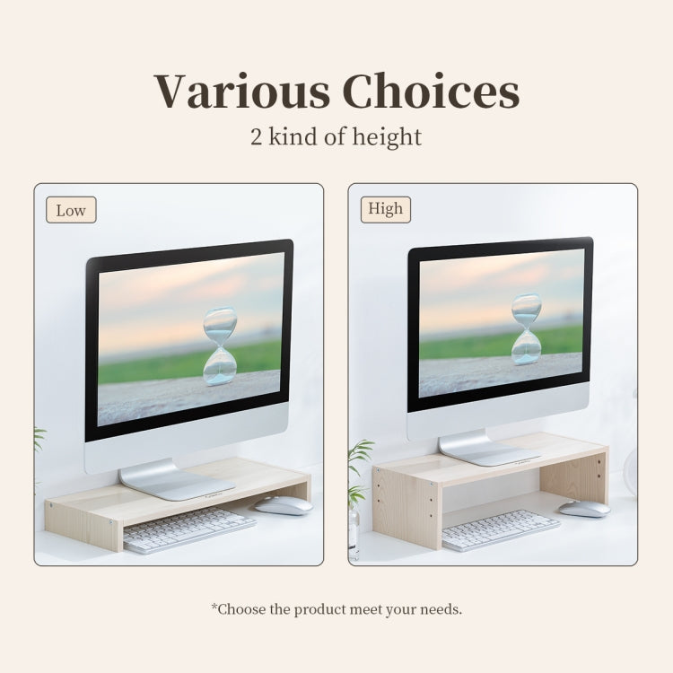 ORICO MSR-04-WD-BP 2-layer Wood Grain Computer Monitor Holder with Partition, Size: 50 x 20 x 13.5cm by ORICO