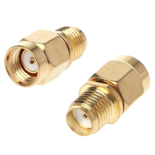 Straight Gold Plated RP-SMA Male to SMA Female Adapter by buy2fix
