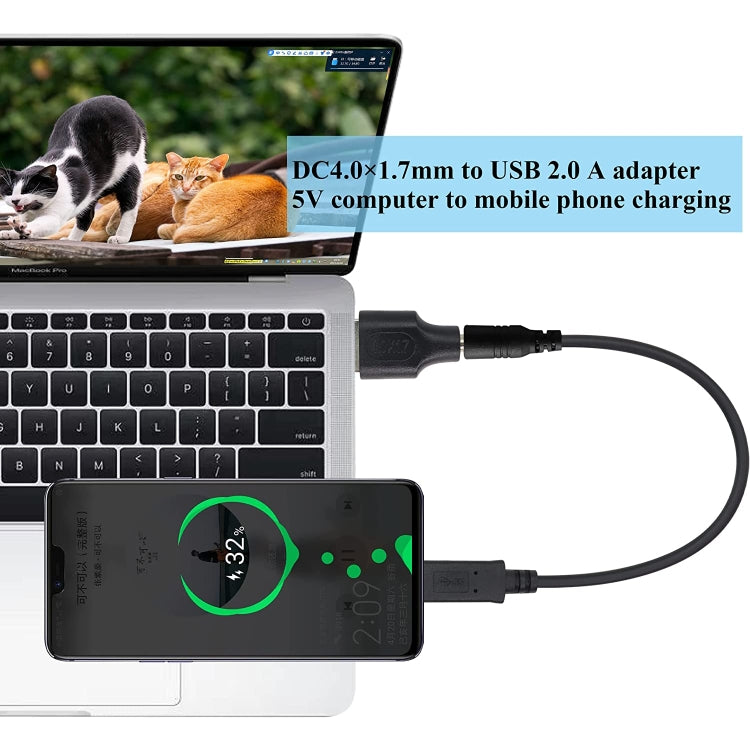 10 PCS 4.0 x 1.7mm Male to USB 2.0 Male DC Power Plug Connector by buy2fix