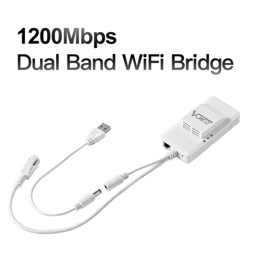 VONETS VAP11AC 5G / 2.4G Mini Wireless Bridge with Fan Version 300Mbps + 900Mbps WiFi Repeater, Support Video Surveillance & Control(White) by VONETS