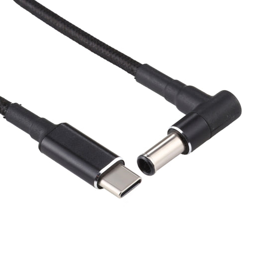 PD 100W 6.0 x 1.4mm Elbow to USB-C / Type-C Nylon Weave Power Charge Cable, Cable Length: 1.7m by buy2fix