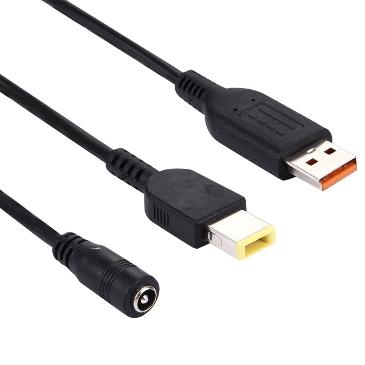 5.5x2.1mm Female to YOGA 3 & Big Square USB (First Generation) Male Interfaces Power Adapter Cable for Lenovo Thinkpad/ThinkBook/Xiaoxin, Length: about 30cm by buy2fix
