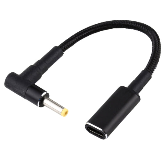 4.0 x 1.7mm Elbow to USB-C / Type-C Adapter Nylon Braid Cable by buy2fix
