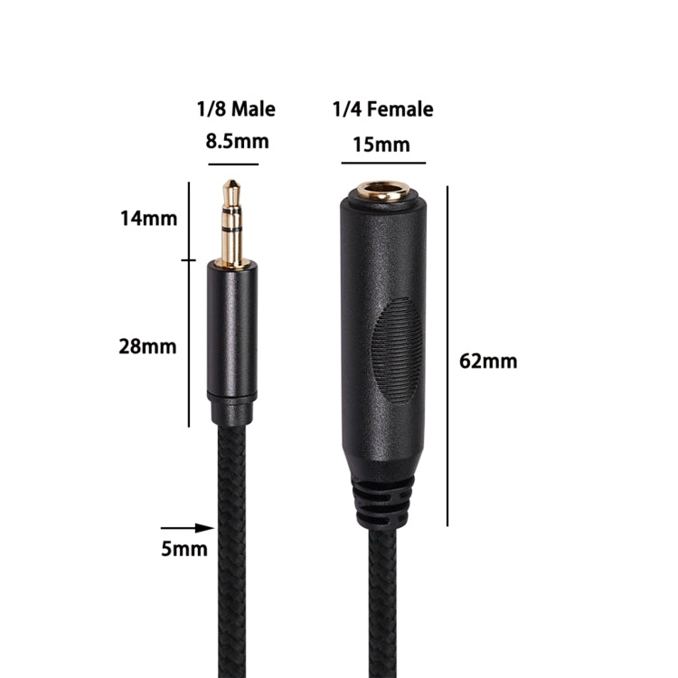 3662B 6.35mm Female to 3.5mm Male Audio Adapter Cable, Length: 30cm by buy2fix