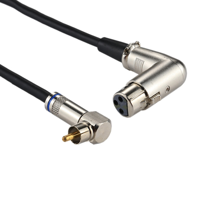 Aluminum Shell RCA Elbow Male to 3 Pin XLR CANNON Elbow Female Audio Connector Adapter for Cable Microphone / Audio Equipment, Total Length: about 30cm by buy2fix