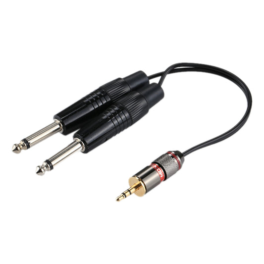 3.5mm Male to 2 x 6.35mm Male Mono Audio Adapter Cable, Total Length: about 27cm by buy2fix