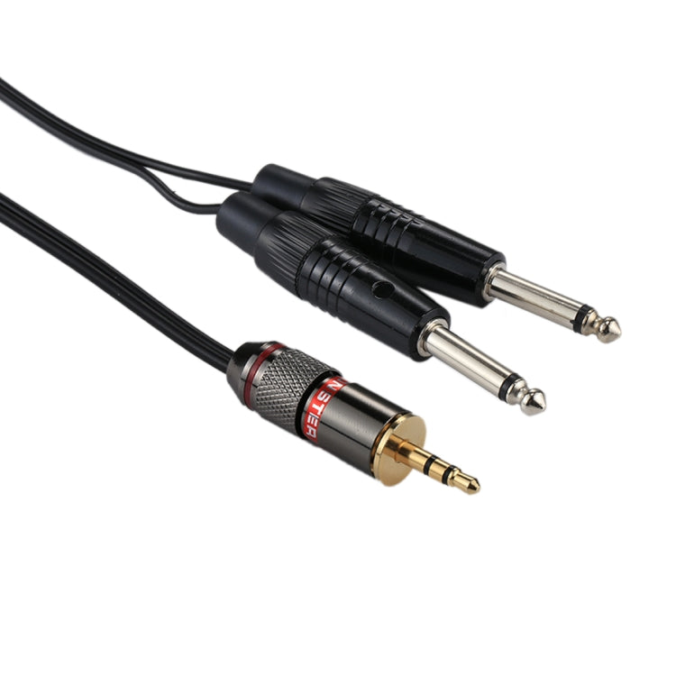 3.5mm Male to 2 x 6.35mm Male Mono Audio Adapter Cable, Total Length: about 27cm by buy2fix