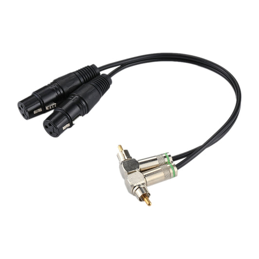 2 RCA Elbow Male to 2 x 3 Pin XLR CANNON Female Audio Connector Adapter Cable for Microphone / Audio Equipment, Total Length: about 34cm by buy2fix
