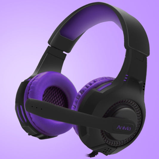 SADES AH-68 3.5mm Plug Wire-controlled E-sports Gaming Headset with Retractable Microphone, Cable Length: 2m(Black purple) by SADES