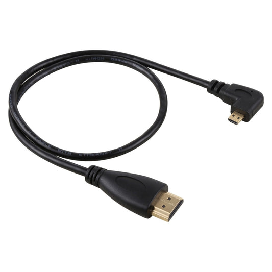 50cm 4K HDMI Male to Micro HDMI Left Angled Male Gold-plated Connector Adapter Cable by buy2fix