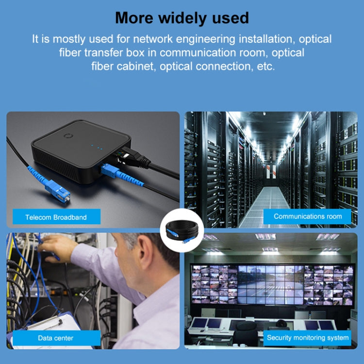 Triple Steel Wire Long Range Outdoor Fiber Optic Drop Cable Patch Jumper with SC Connector, Cable Length: 300m by buy2fix