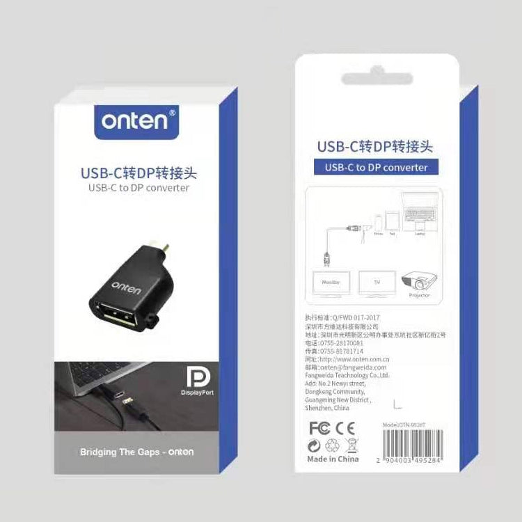 Onten 0T-9528T 4K 60Hz USB-C / Type-C to DP Adapter by Onten
