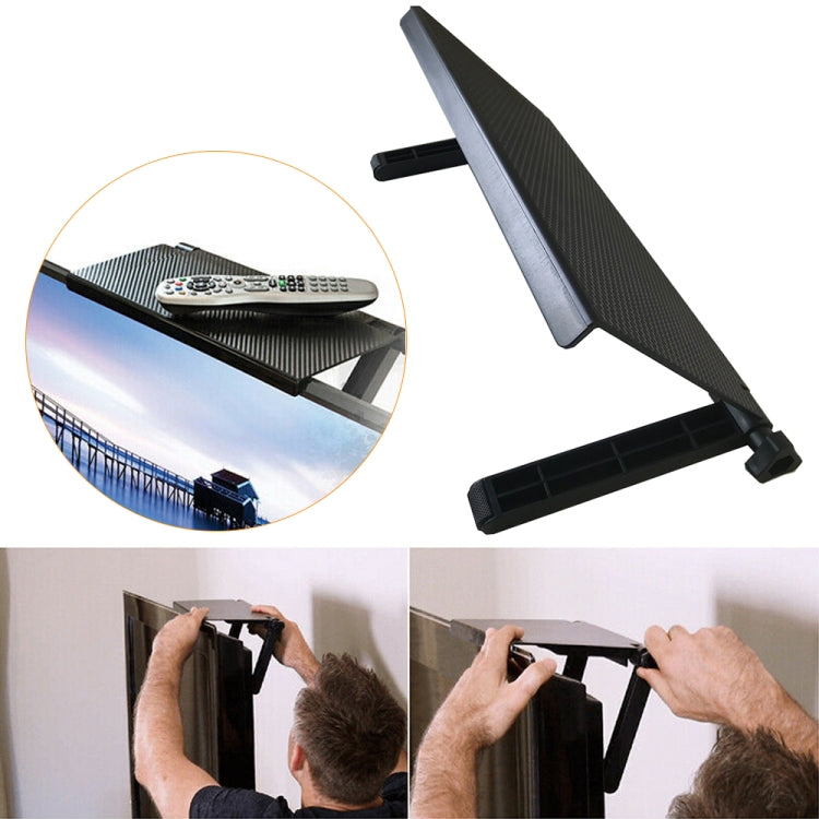 Television Computer Monitor Shelf Remote Control Set-top Box Storage Bracket (Black) by buy2fix