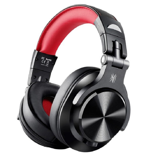 OneOdio A71 Head-mounted Noise Reduction Wired Headphone with Microphone(Red Black) by OneOdio