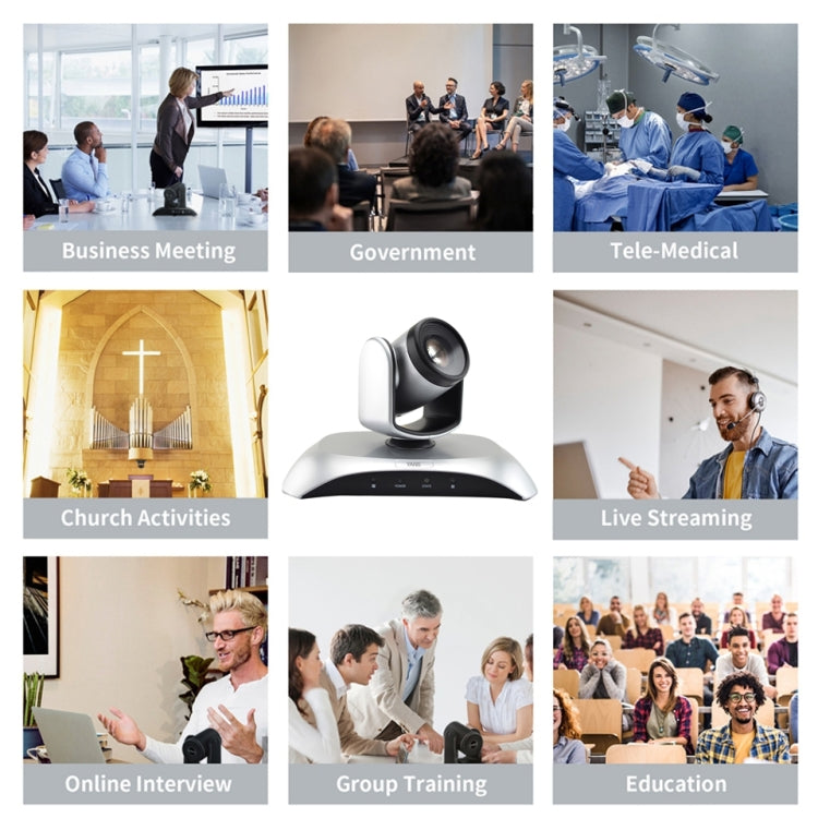 YANS YS-H110UH USB HD 1080P 10X Zoom Wide-Angle Video Conference Camera with Remote Control(Silver) by YANS