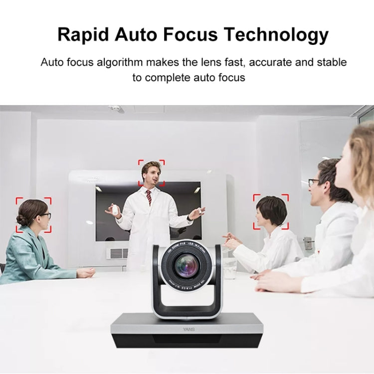 YANS YS-H210U USB HD 1080P 10X Zoom Lens Video Conference Camera with Remote Control, US Plug(Grey) by YANS