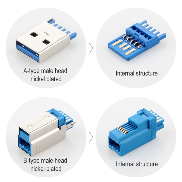 USB 3.0 A Male to Right 90 Degrees Angle USB 3.0 Type-B Male High Speed Printer Cable, Cable Length: 2m by buy2fix