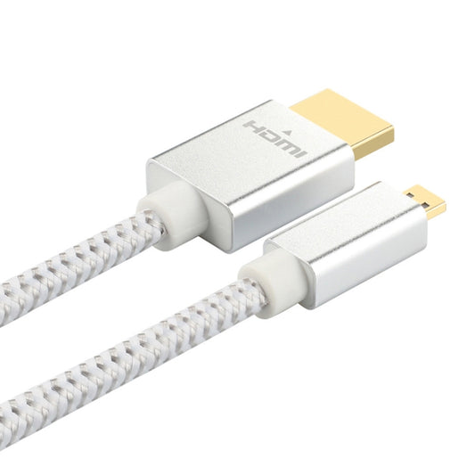 ULT-unite Gold-plated Head HDMI Male to Micro HDMI Male Nylon Braided Cable, Cable Length: 1.2m (Silver) by ult-unite