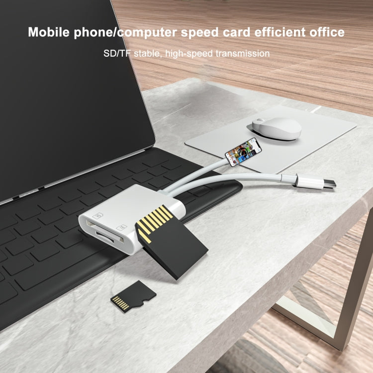 NK-101Y ST Pro 8 Pin + USB-C / Type-C to SD / TF Card Camera Adapter by buy2fix