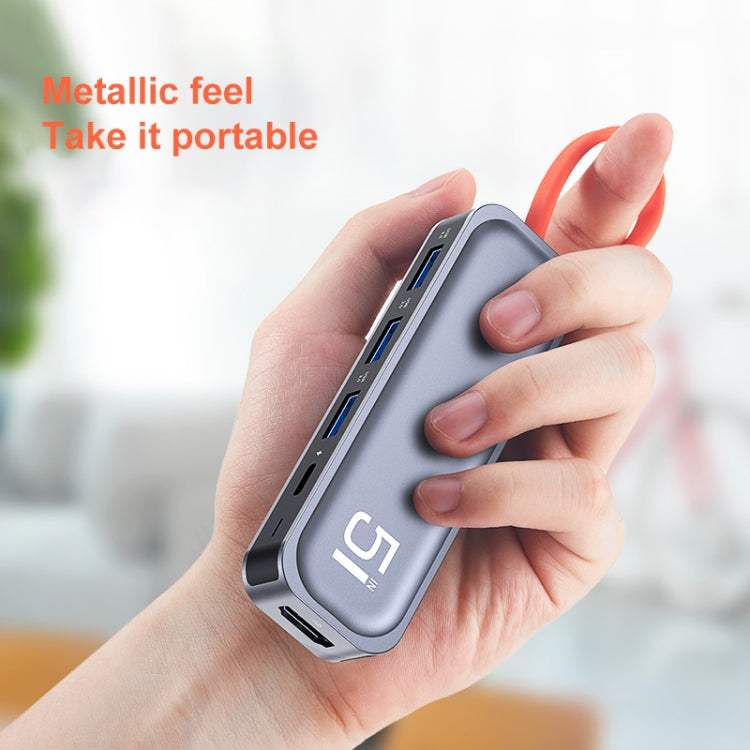 ROCK TR21 USB-C / Type-C to HDMI + USB3.0 x 3 + PD 4K 60Hz 5 in 1 Docking Station by ROCK