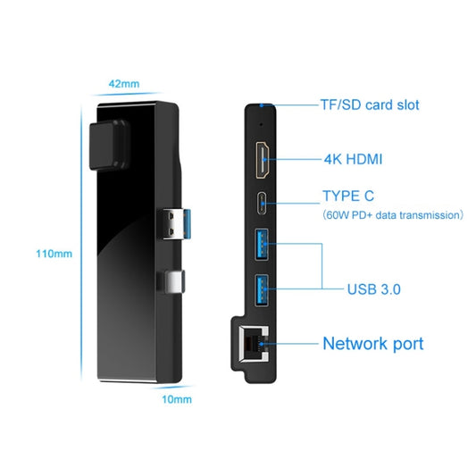 Rocketek SH869 100M RJ45 + HDMI + USB 3.0 x 2 + Type-C x 2 HUB Adapter by ROCKETEK