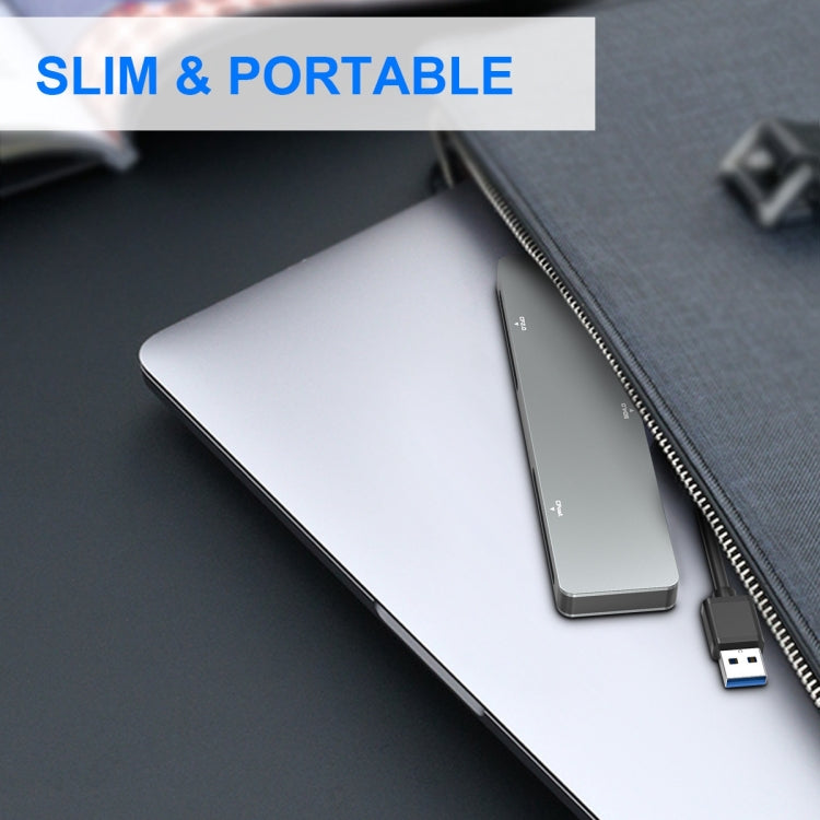 Rocketek CR308 USB3.0 Multi-function Card Reader CF / CFast / SD / MS / TF Card 5 in 1 (Silver Grey) by ROCKETEK