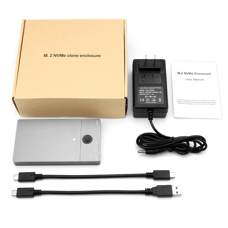 Rocketek ME921 USB3.1 Gen2 Dual M.2 Solid State Drive Box NVMe Docking Station, EU Plug by ROCKETEK