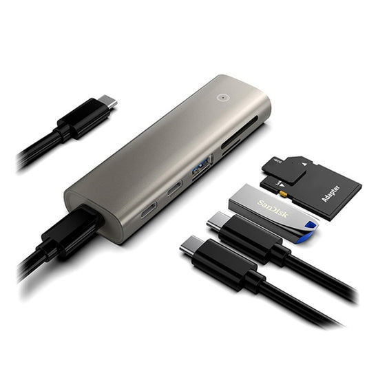 Rocketek HC463 USB3.1 Gen2 to Type-C 3.1 + USB 3.1 + SD / TF 6 in 1 HUB Adapter by ROCKETEK
