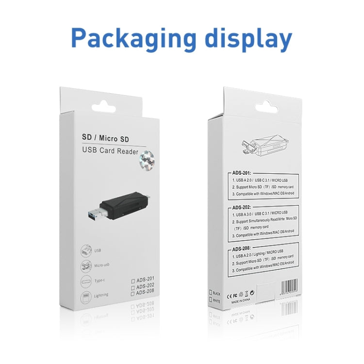 ADS-208 8 Pin+USB+Micro USB Multi-function Card Reader (Silver) by buy2fix